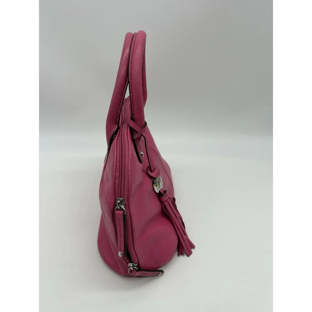 Vintage Tignanello Hot Pink Leather Mini Dome Satchel Handbag Y2K‎ Style Tassel